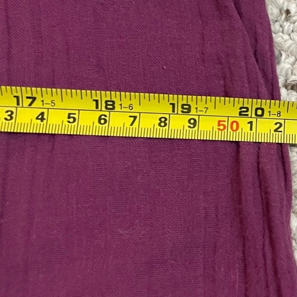 Natural Life Purple Gauze Midi Dress Medium Sleeveless Boho Frayed Hem Womens - Picture 5 of 7